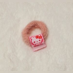 New Hello Kitty Pink Fuzzy Hair Tie